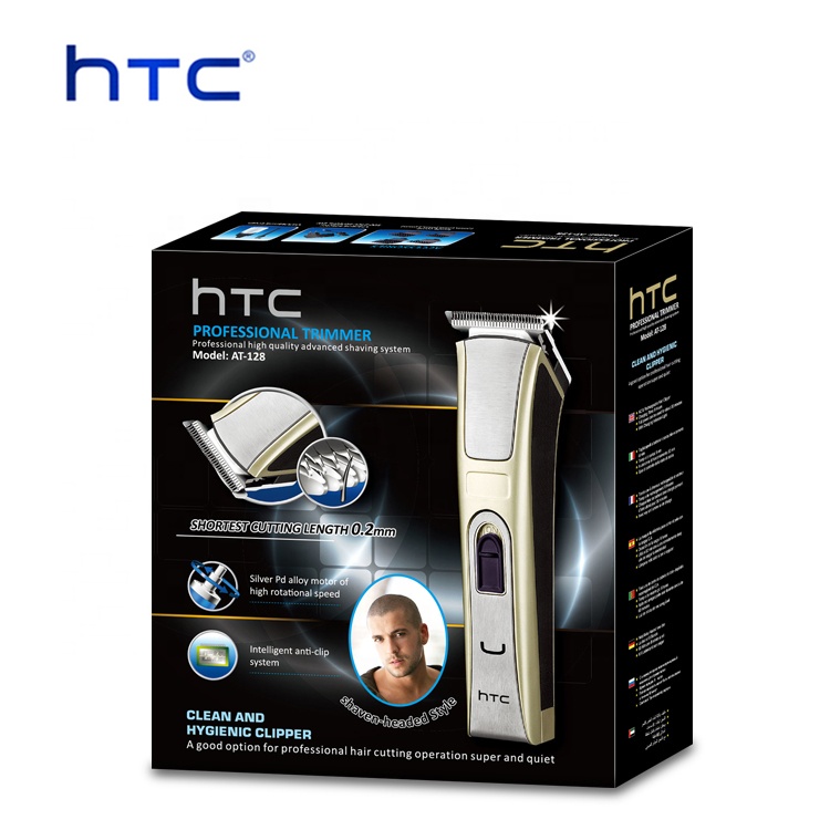 HTC professional rechargeable personalized cordless split end hair cut trimmer clipper AT-128-W
