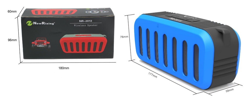 NewRixing – enceinte Bluetooth 3D stéréo, haut-parleur sans fil, caisson de basses, carte memoire, Radio FM, mains libres