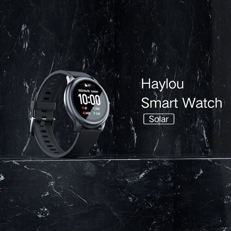 Haylou – montre connectée LS05 par Xiaomi YouPin, bracelet solaire, en métal, avec moniteur de fréquence cardiaque et de sommeil, étanche IP68, Version globale pour iOS et Android