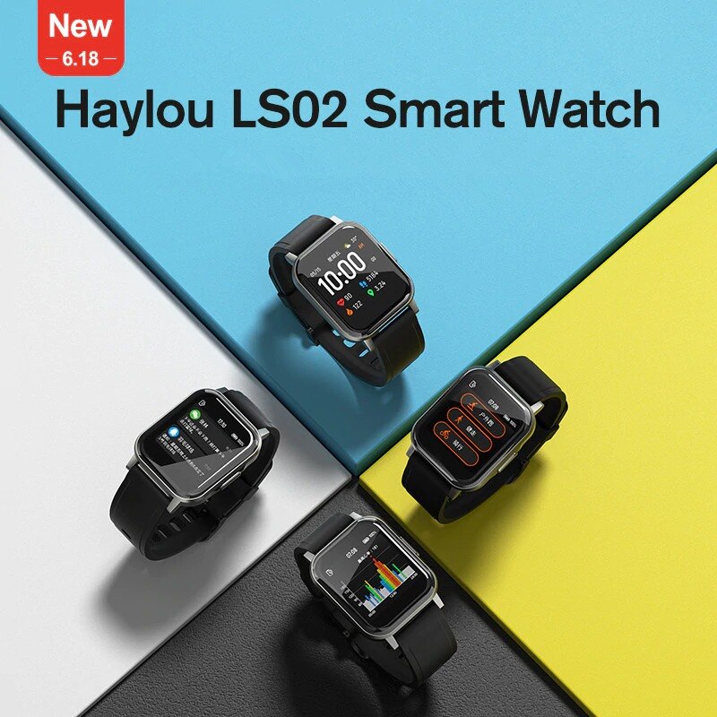 Haylou – montre connectée solaire Haylou LS02, étanche IP68, 12 modèles de Sport, Bluetooth 5.0, moniteur de fréquence cardiaque