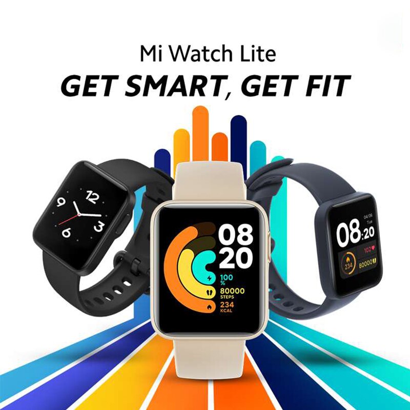 Xiaomi – montre connectée Mi Watch Lite, GPS, Bluetooth 5.1, 5atm, moniteur de fréquence cardiaque/sommeil, écran couleur 1.4 pouce