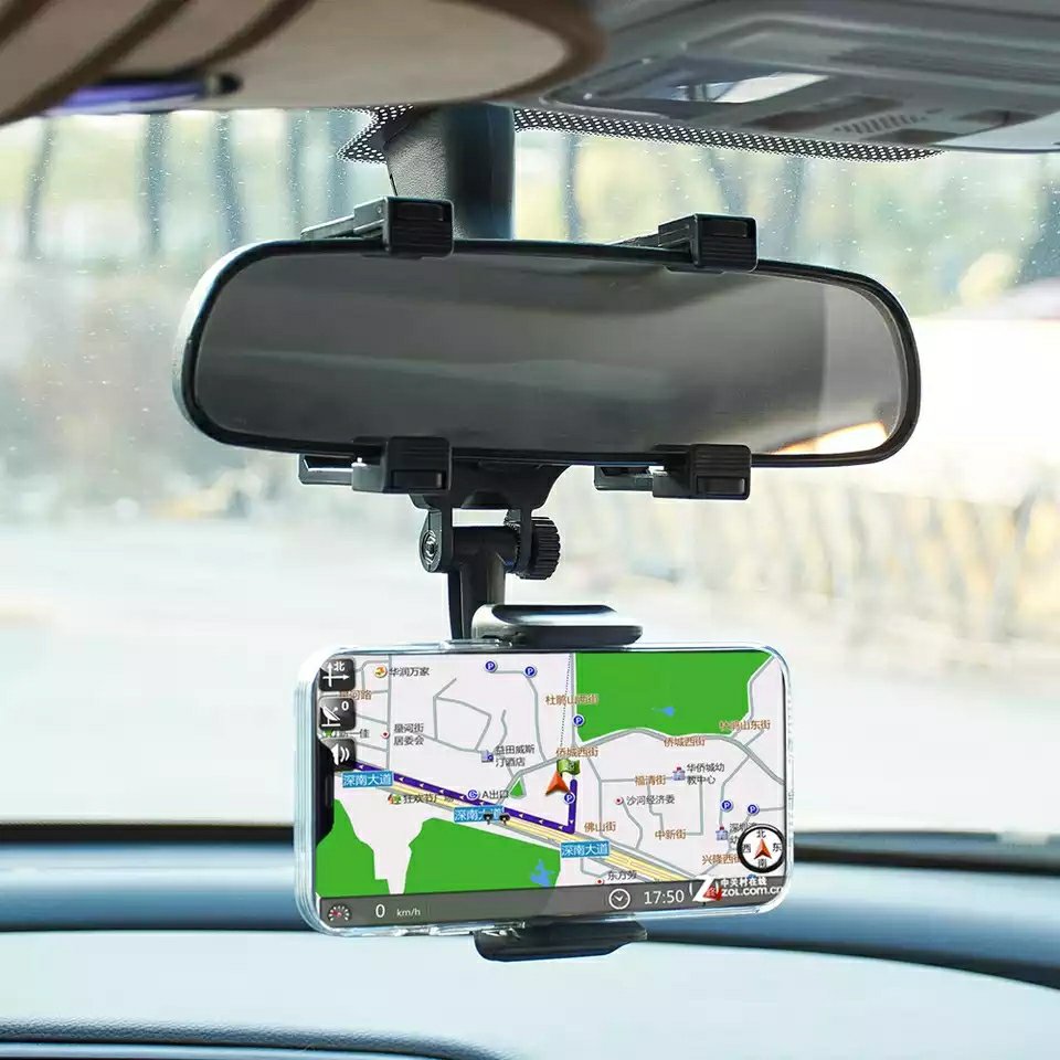 Support de téléphone pour rétroviseur de voiture, support de Smartphone de montage universel à rotation 360°.
