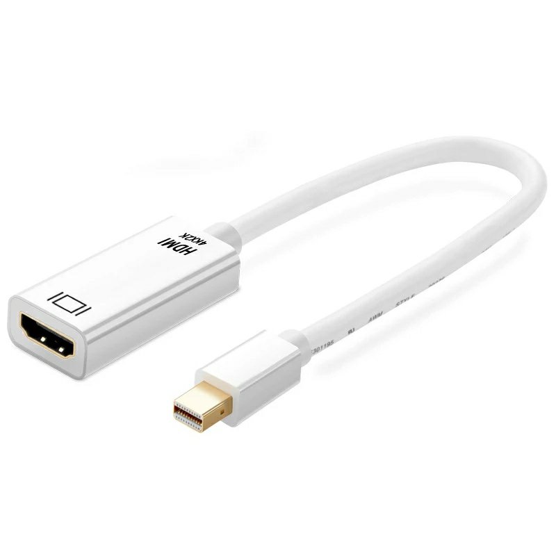 Basix original Câble adaptateur Mini Display port vers HDMI Convertisseur 4K Thunderbolt 2 HDMI pour MacBook Air 13 iMac Chromebook Mini DP vers HDMI Adaptateur