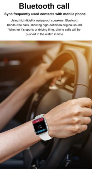 Smart watch 7, Montre connectée NFC pour hommes et femmes, Bluetooth, appels, charge sans fil