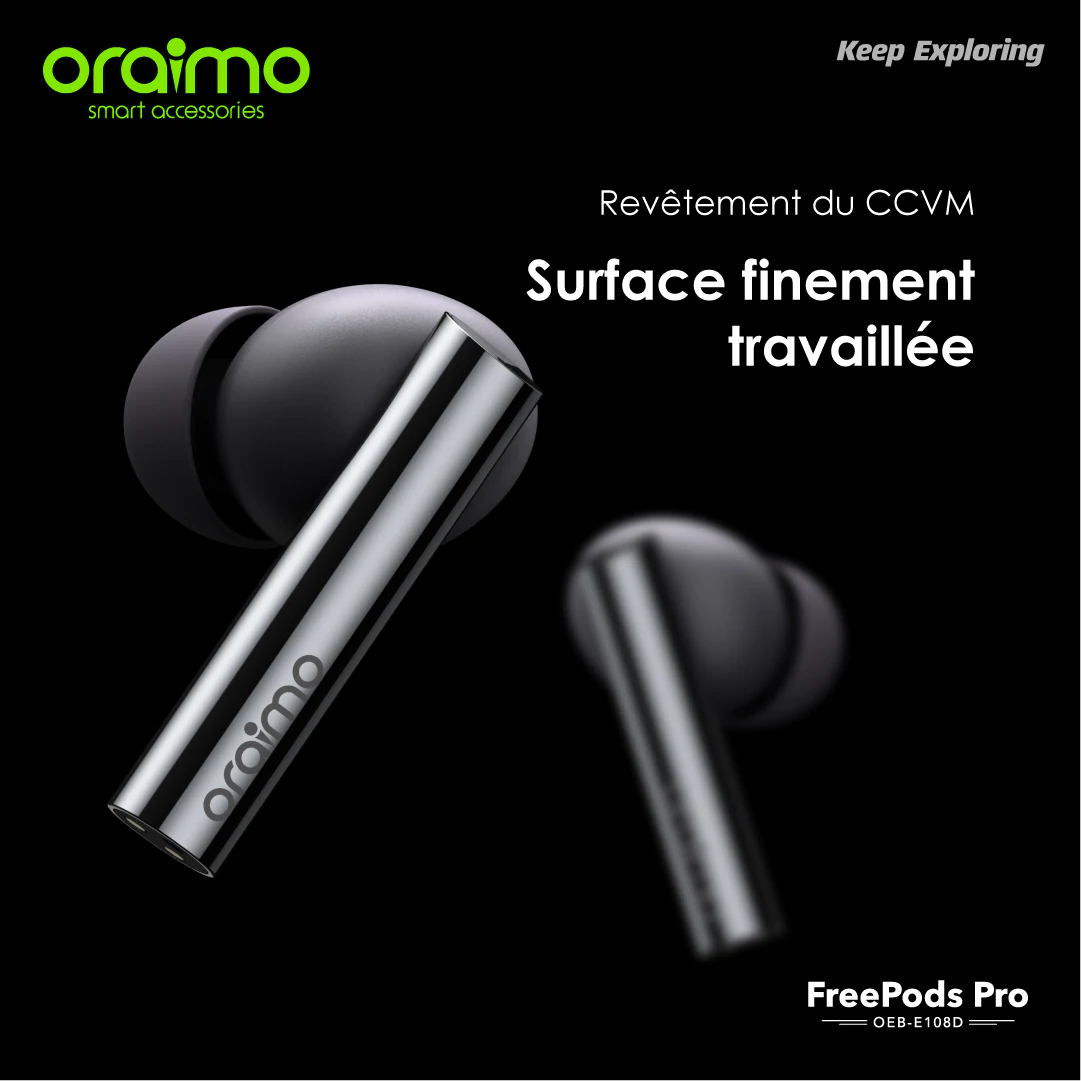 Oraimo FreePods Pro Ecouteurs sans fil TWS suppression bruit ANC E108D