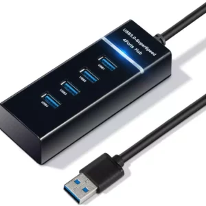 Adaptateur type C vers HDMI + double port USB hub 3.0 + port type C +  Gigabit Ethernet Rj45 Lan adapter 5 en 1, cadran en Aluminium