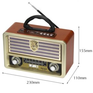 Radio classique de décoration avec bluetooth 5.0, carte mémoire et USB et télécommande