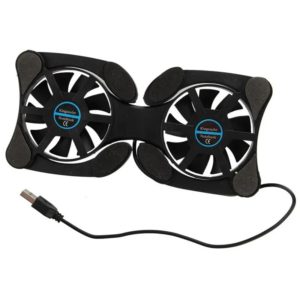 ventilateur pour PC portable, Refroidissement pour ordinateur portable, table à double ventilateurs USB, mini support fan à ordinateur portable