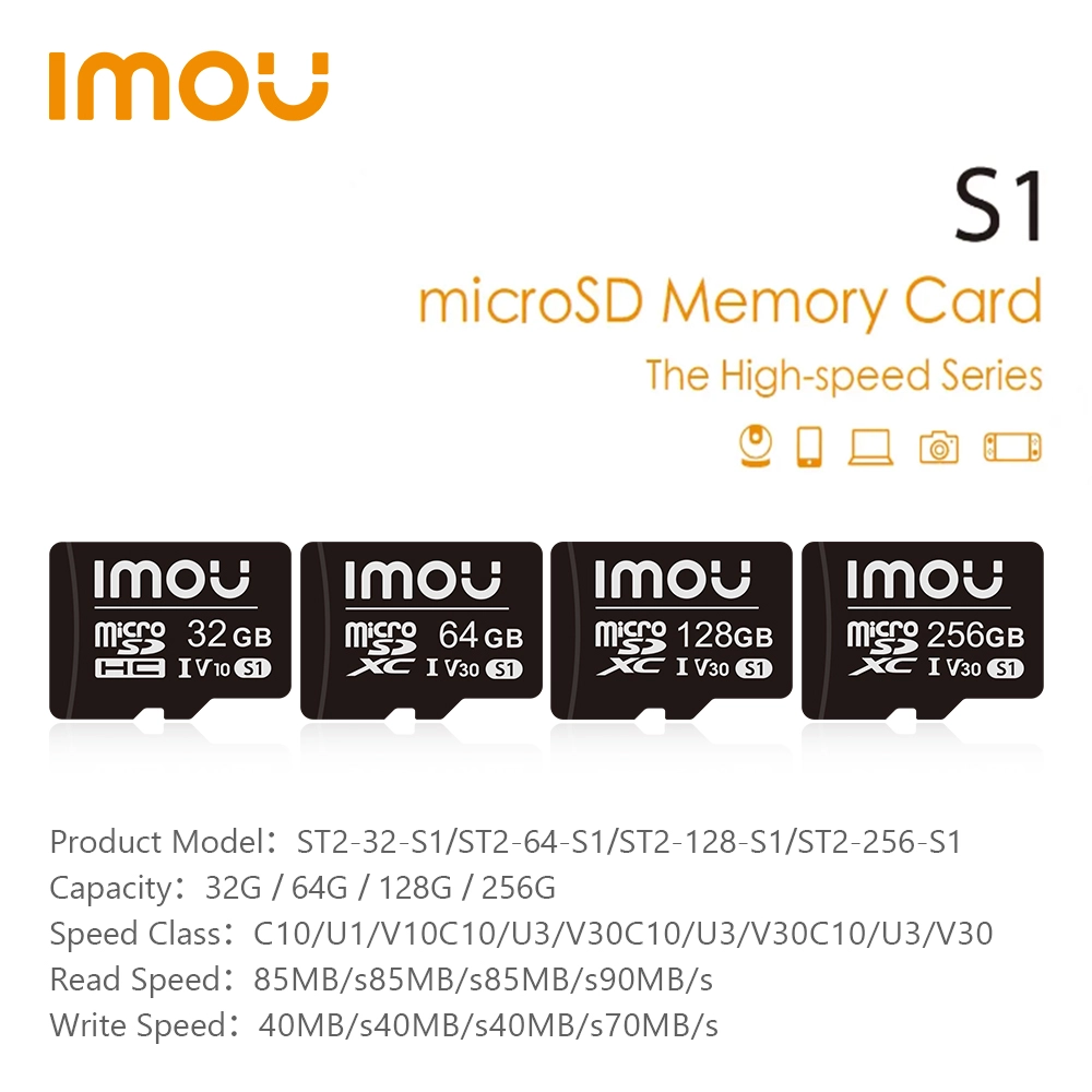 Carte Mémoire IMOU pour Caméra de Surveillance - Micro SD 256GB/128GB/64GB/32GB Haute Vitesse Class 10 - Stockage Vidéo Sécurisé – Image 8