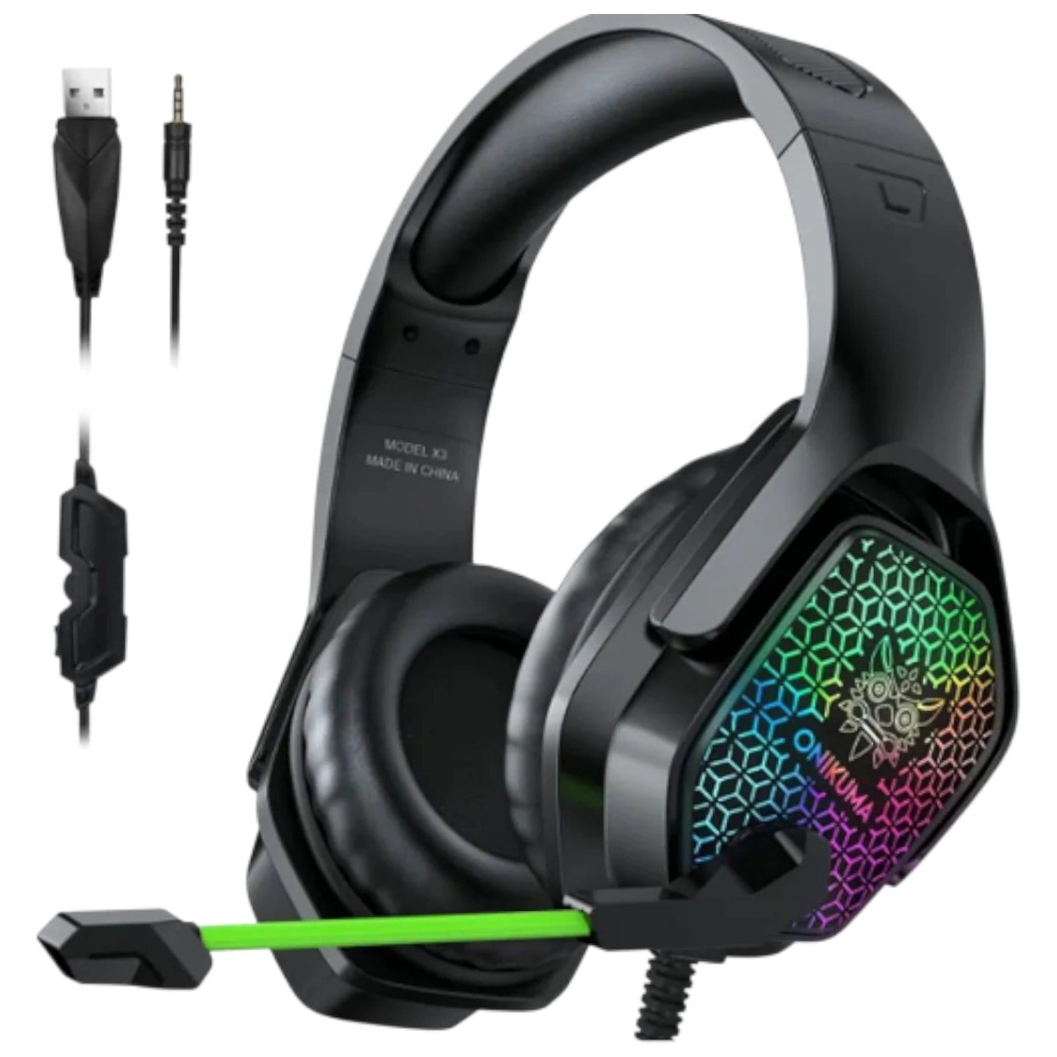 Casque Gaming ONIKUMA X3 RGB avec Micro Anti-Bruit - Son Surround Stéréo 50mm - Compatible PC PS4 Xbox Switch Mobile - Livraison Maroc
