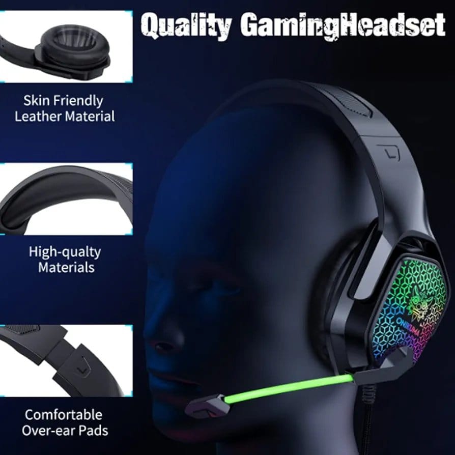 Casque Gaming ONIKUMA X3 RGB avec Micro Anti-Bruit - Son Surround Stéréo 50mm - Compatible PC PS4 Xbox Switch Mobile - Livraison Maroc – Image 6