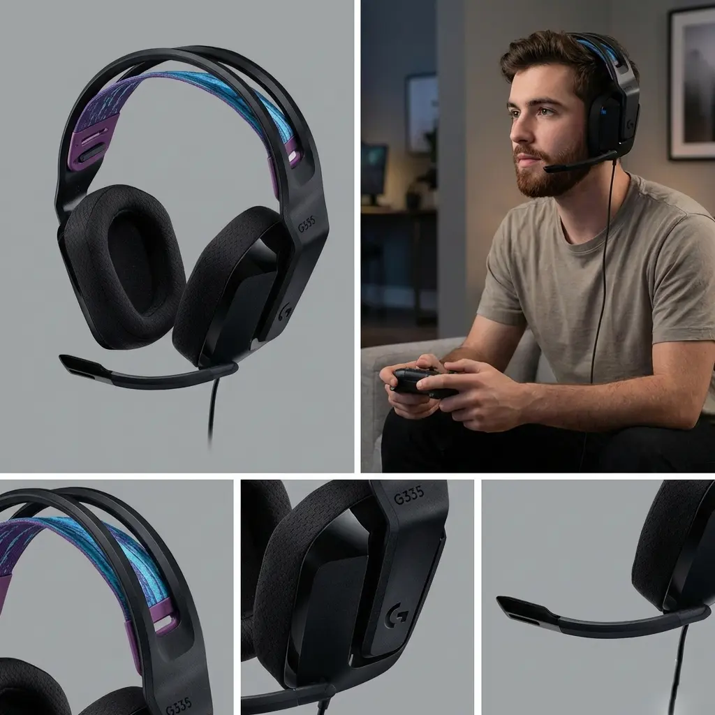 Casque Gaming Logitech G335 Noir - Filaire Léger 240g | Prix Maroc | Micro Discord Certified | PC PS4 Xbox – Image 5