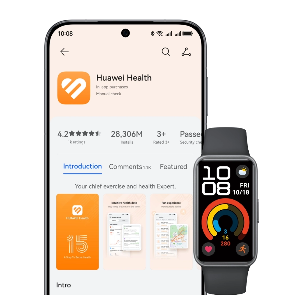 HUAWEI Band 10 Noir - Bracelet Connecté Sport | Écran AMOLED 1.47" | Autonomie 14 Jours | Prix Maroc – Image 5