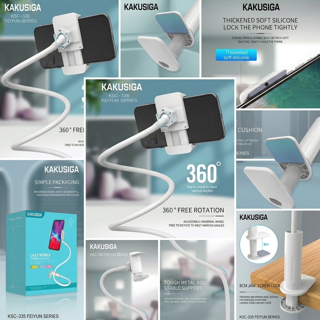 KAKUSIGA Lazy Bracket à table bureau ou lit Flexible Support smartphone – Image 8