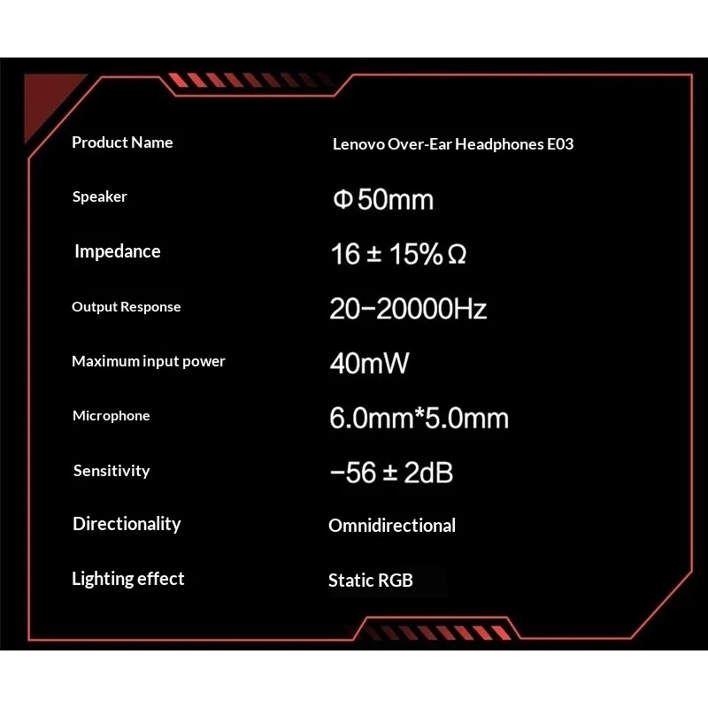 Lenovo E03 Casque Gaming Filaire USB Son Surround 7.1 RGB – Image 12