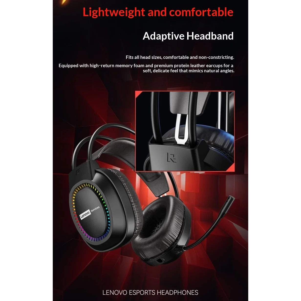 Lenovo E03 Casque Gaming Filaire USB Son Surround 7.1 RGB – Image 9