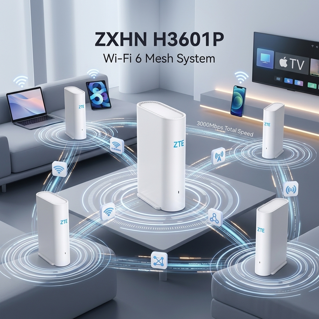 ZTE ZXHN H3601P Wi-Fi 6 AX3000 EasyMesh Routeur Dual-Band – Image 3