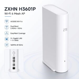 ZTE ZXHN H3601P Wi-Fi 6 AX3000 EasyMesh Routeur Dual-Band